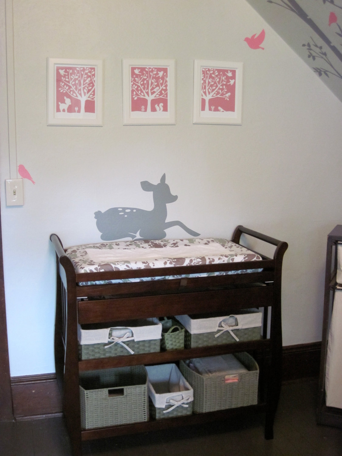 Sugar Fresh Scarlet's Pink + Gray Woodland Nursery
