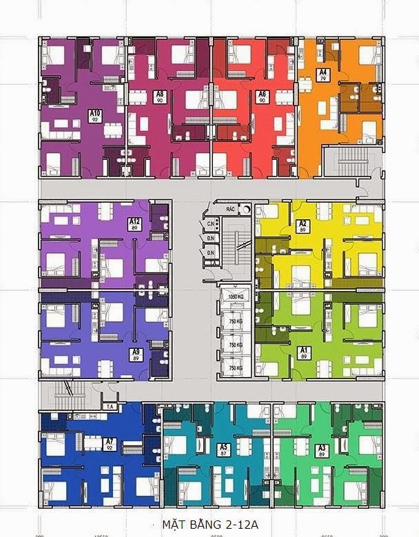 mặt bằng tầng 2-12a chung cư 283 khương trung bộ công an