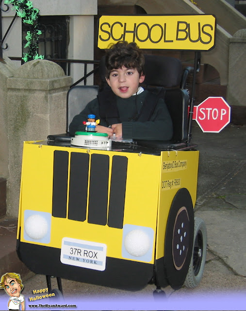 Win! Wheelchair Halloween Schoolbus Costume Win! Wheelchair Halloween Schoolbus Costume