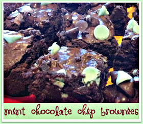 mint chocolate chip brownies by crazyloucreations.blogspot.com