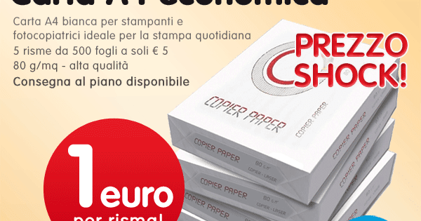 Risma carta A4 a 1 euro: offerta limitata su Euroffice « Compralo Qua