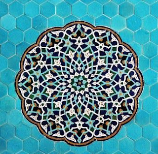 Detail of one of many tiled walls of the Jameh Mosque, Yazd, Iran. Detail of one of many tiled walls of the Jameh Mosque, Yazd, Iran.