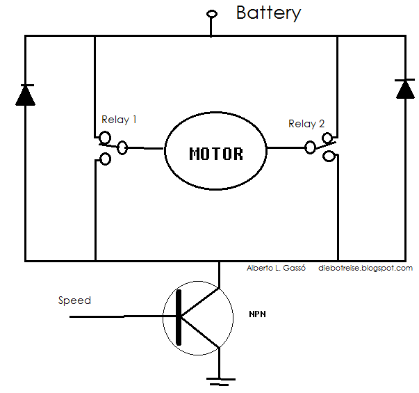 Die Bot Reise Puente H con relés