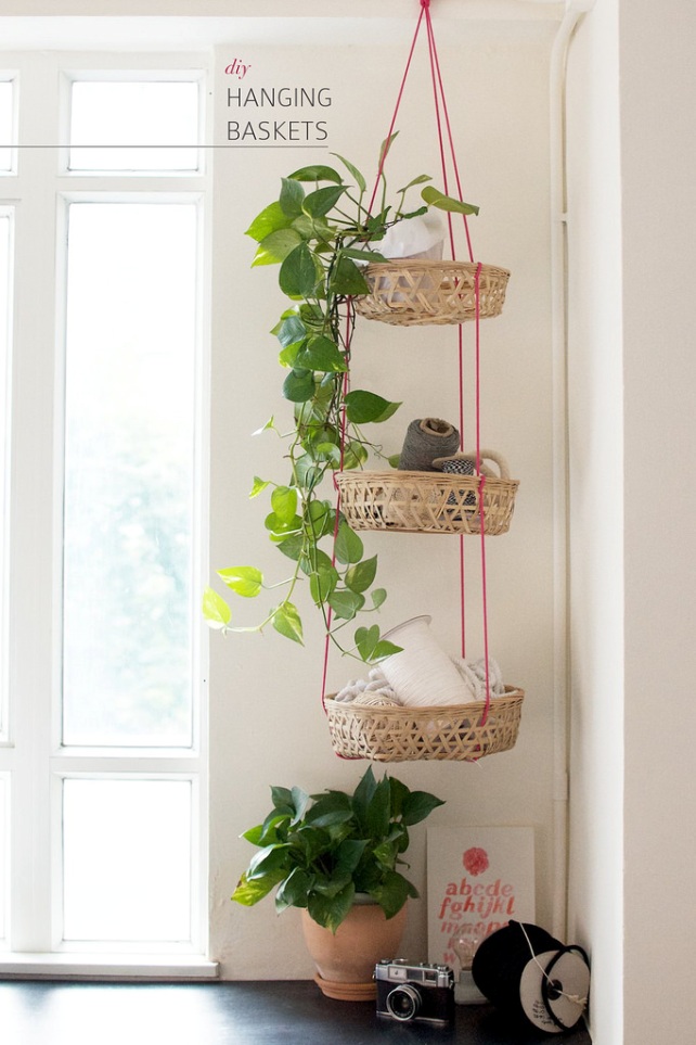 DIY: cestas colgantes para organizar DIY: cestas colgantes para organizar