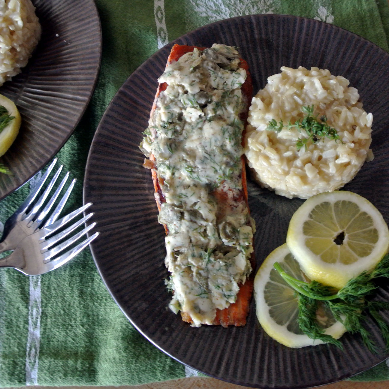Mom, What's For Dinner? Seared Salmon with MustardCaper Butter