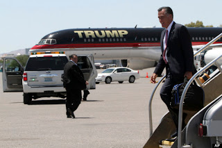 Mitt Romney Trump Jet in Background