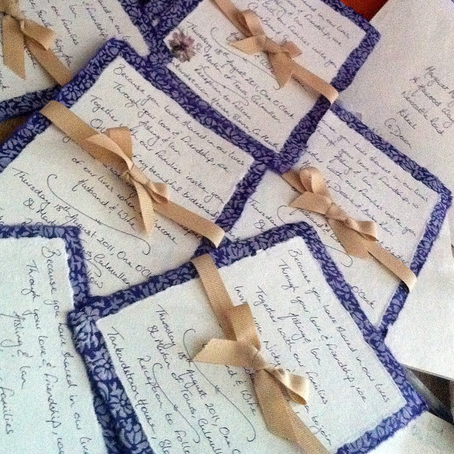 Wedding invitations made using Daintree paper Wedding invitations made using Daintree paper