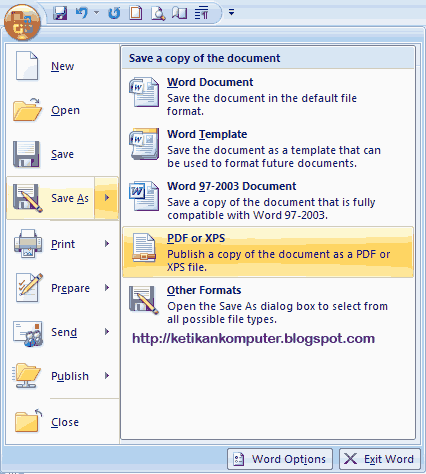 save as pdf di ms office 2007