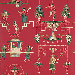 Chinoiserie Chic: Red Chinoiserie Wallpaper High/Low