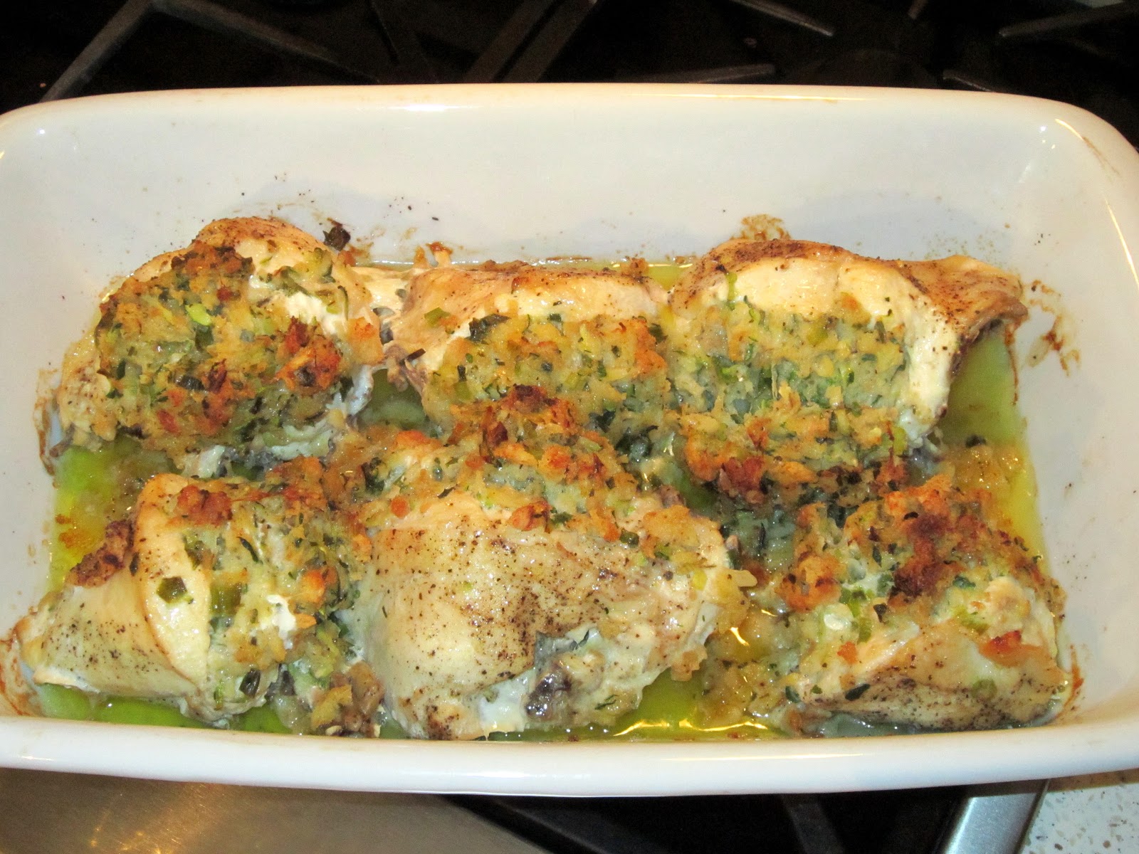 The Italian Next Door Zucchini, Asiago, and Tarragon Stuffed Chicken