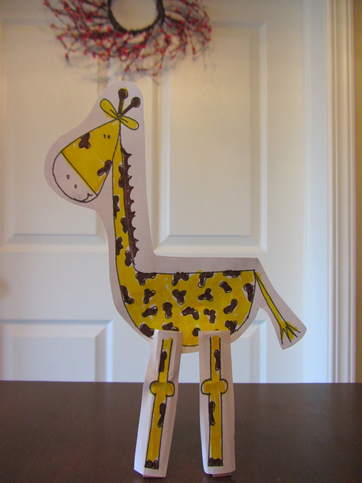 Spring Time Treats Clothespin Giraffe (free printable)