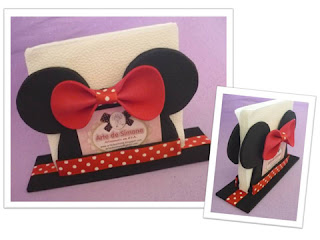 Servilletero de Minnie. Tutorial con moldes. Así quedan.