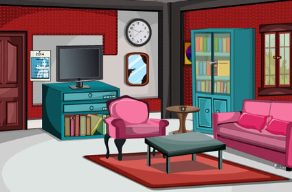 Glitter Red Living Room Escape