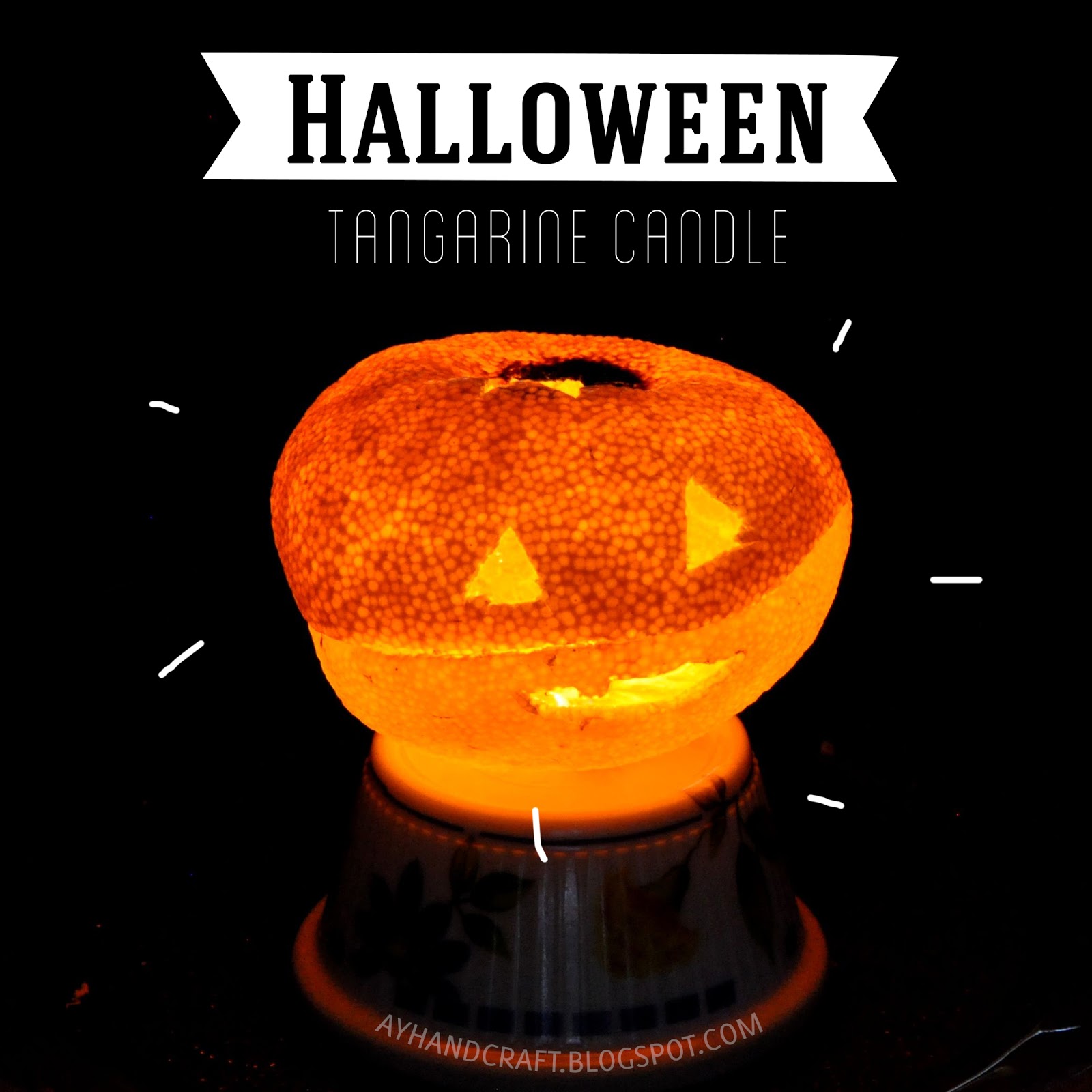 Halloween Tangerine Candle / Vela hecha con mandarina Agus Blog
