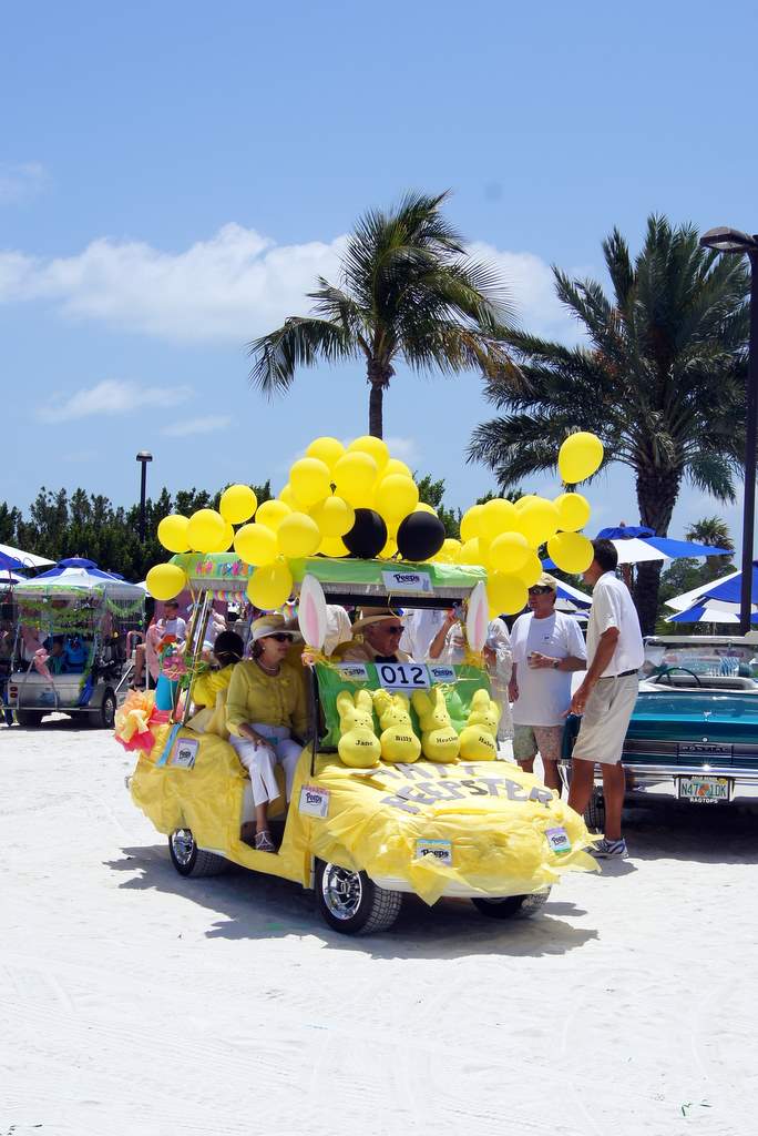 Ldubs Pretty Pictures Golf Carts decorated for Easter