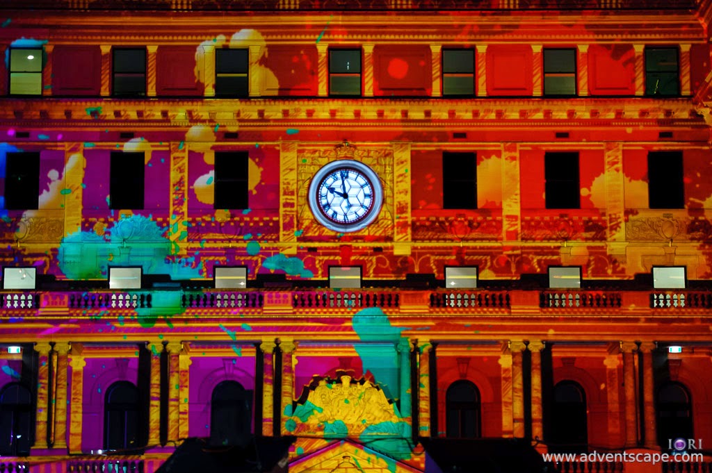 Custom House Splat Pattern 2011 by Philip Avellana Philip Avellana, Australian Landscape Photographer, Vivid Sydney, Event, CBD, NSW, New South Wales, Australia, lighting, long exposure, Custom House, 2011