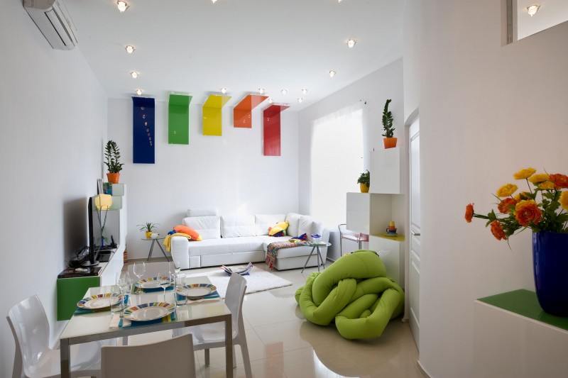 Diseño de interiores & arquitectura: apartamento en budapest de 70 ... Sala Colorida diseño