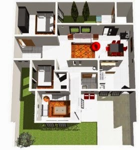 Contoh Desain Denah Rumah Minimalis 2 Lantai Yang Sederhana