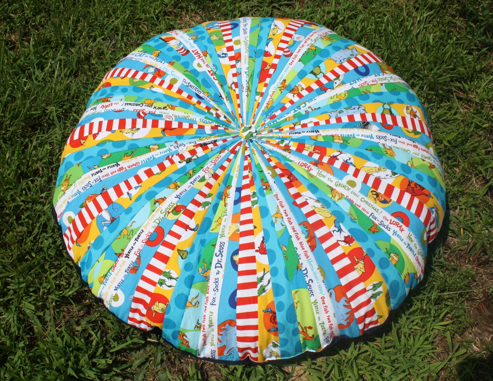 Sweet Pea and Pumkins Dr Suess Jelly Roll Pillow