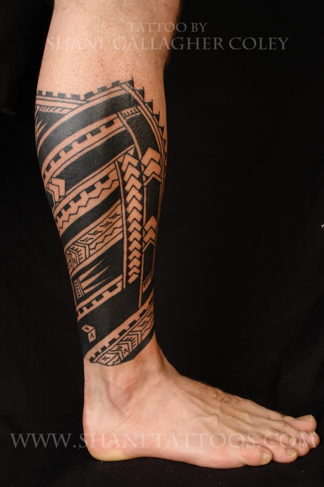 Polynesian Calf Tattoo on Cam
