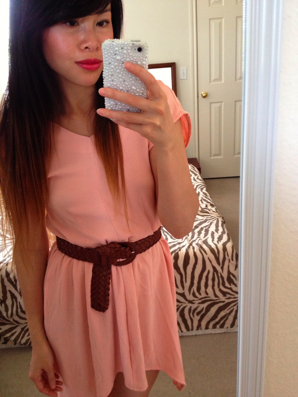 Darling Alteration Peach High Low Plunge Back Dress Classy Peach