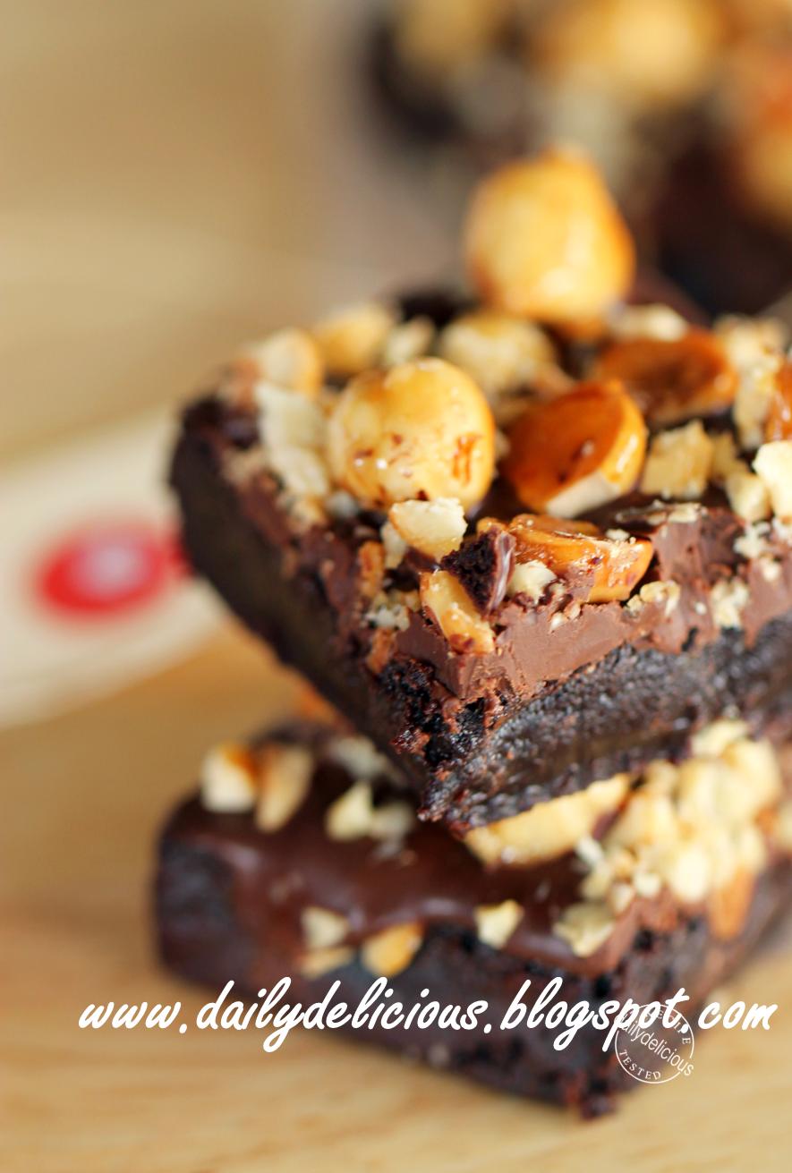 dailydelicious: Chocolate Hazelnut Brownie: Nutty and chocolately