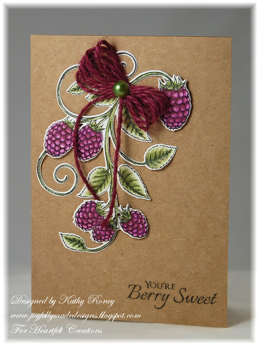 Joyfully Made Designs Berry Sweet Raspberries Card and Gift Bag