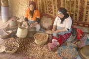 Berber ladies making argan oil for use in skin care and cooking