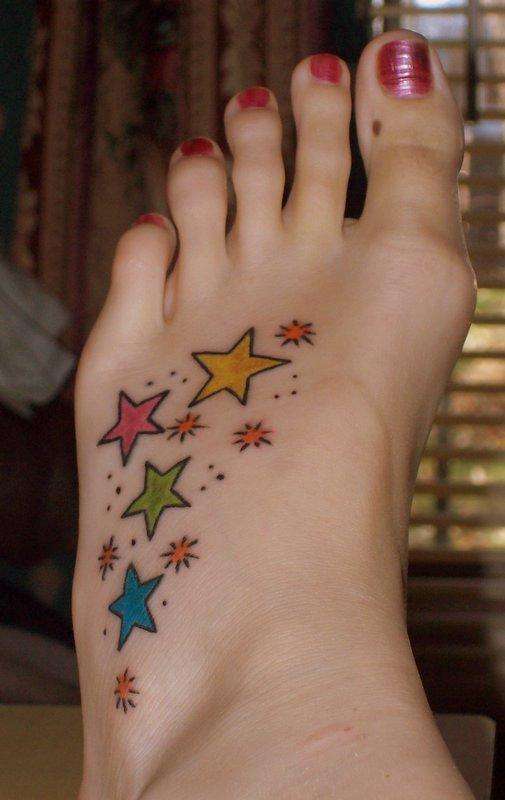 Tattoo Designs For Girls Feet. Small Star Tattoos For Girls