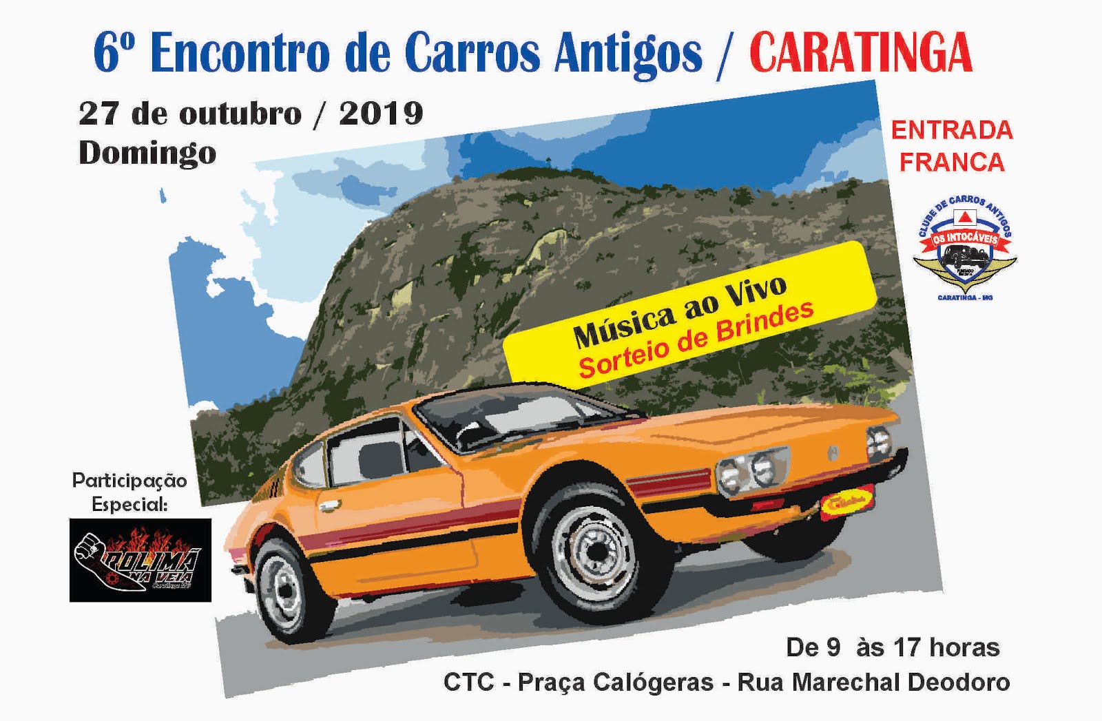 Cartaz 6º Encontro de Carros Antigos de Caratinga / 2019