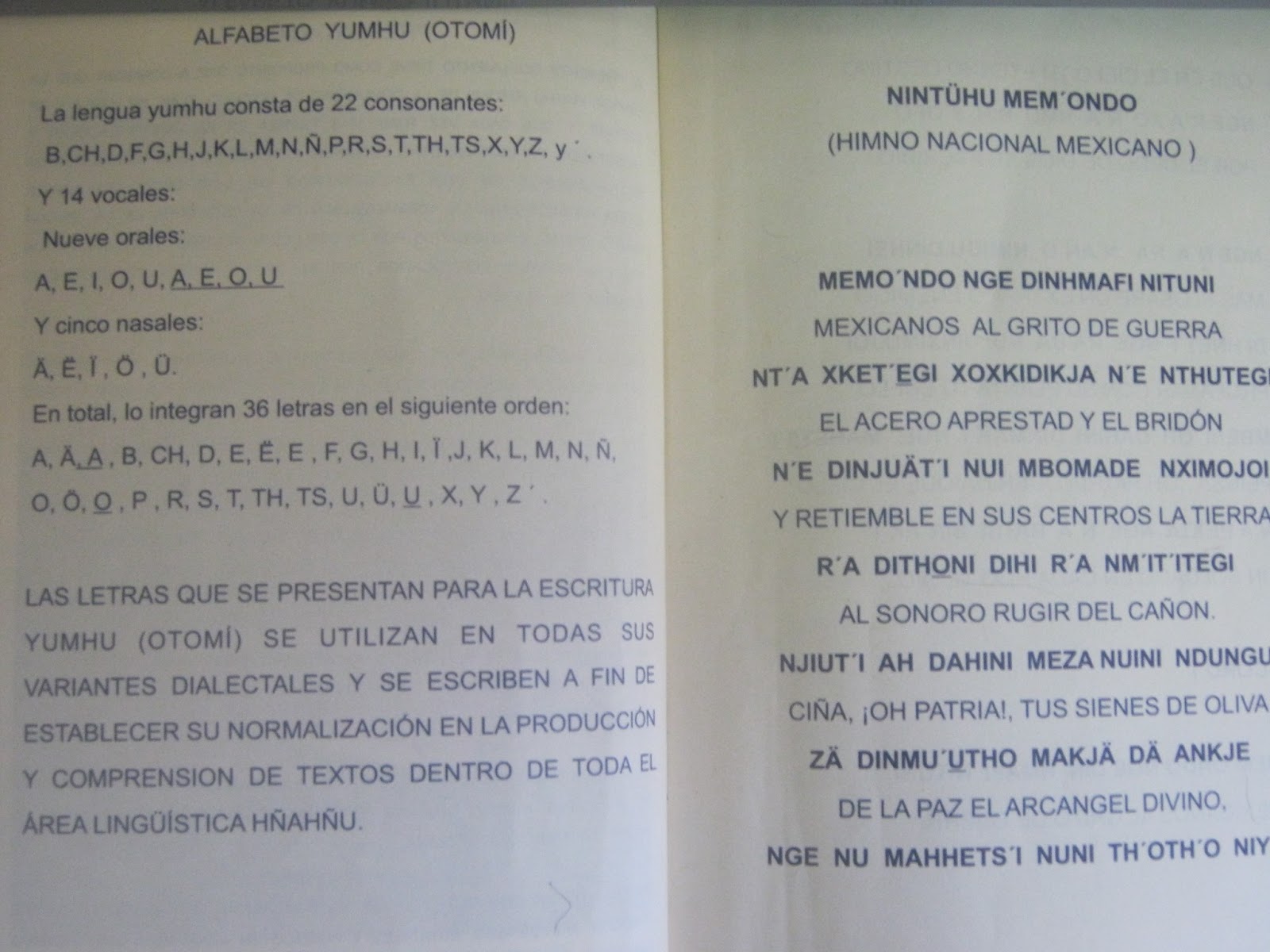 Letra Del Himno Nacional Mexicano En Tarahumara