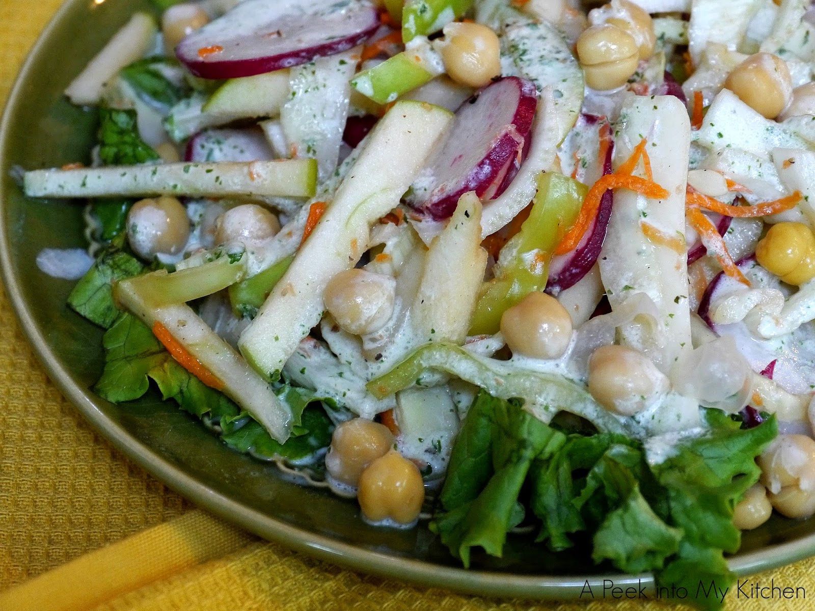 A Peek into My Kitchen Fennel Apple Chickpeas Salad with Mint