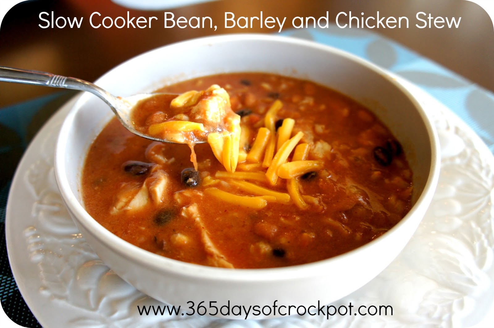Recipe for Slow Cooker (crockpot) Creamy Bean, Barley and Chicken Stew