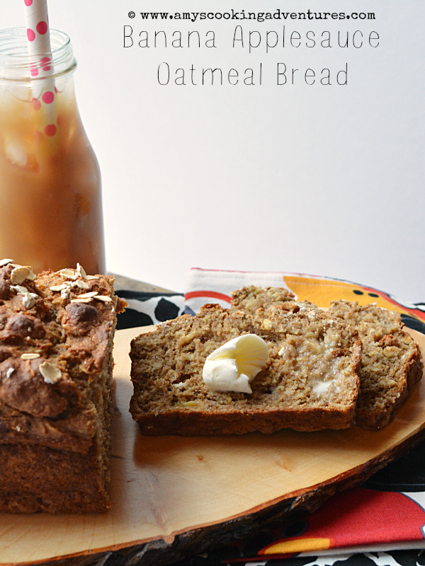Banana Applesauce Oatmeal Bread