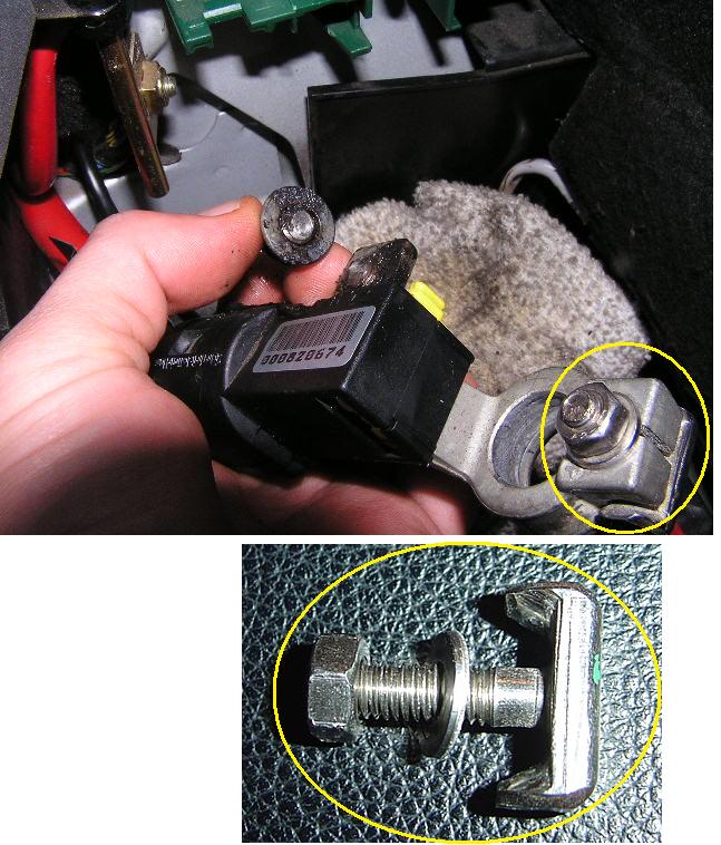 My BMW X3 2004 Battery T Shaped Screw / Bolt on Terminal