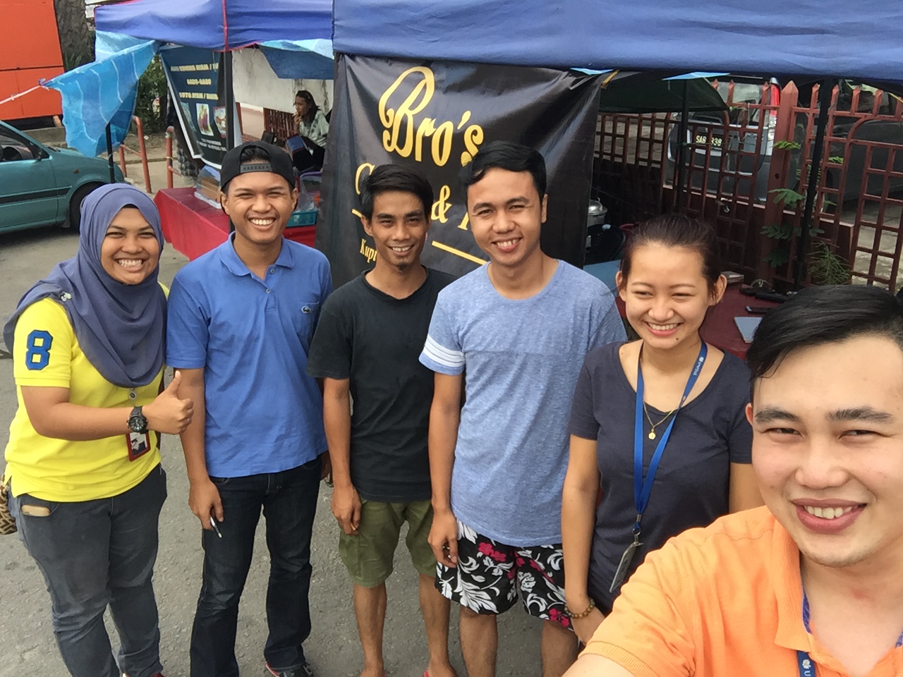 Our group picture with owner of the stall