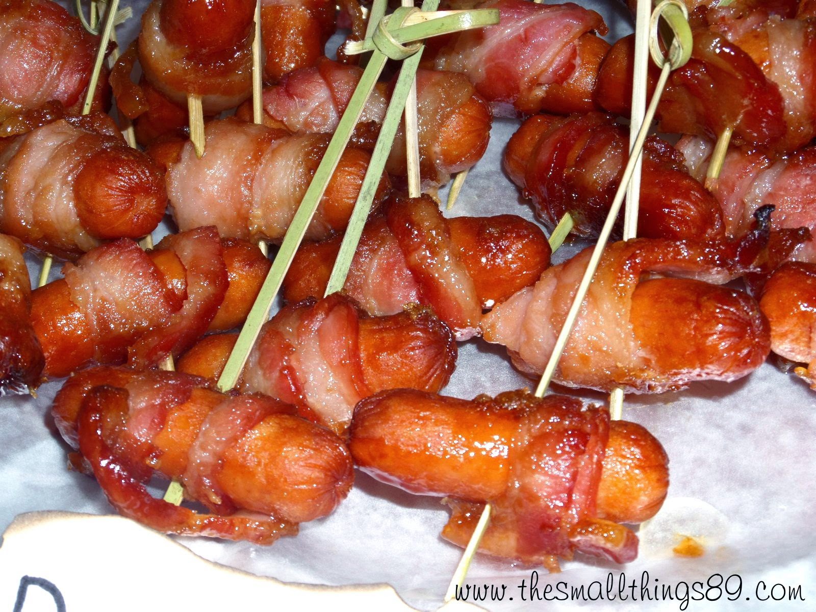 Halloween Appetizer Bacon Brown Sugar Wrapped Cocktail Sausages {DIY}