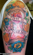 time is your side shoulder tattoo (old school tattoos style design photos lady man )