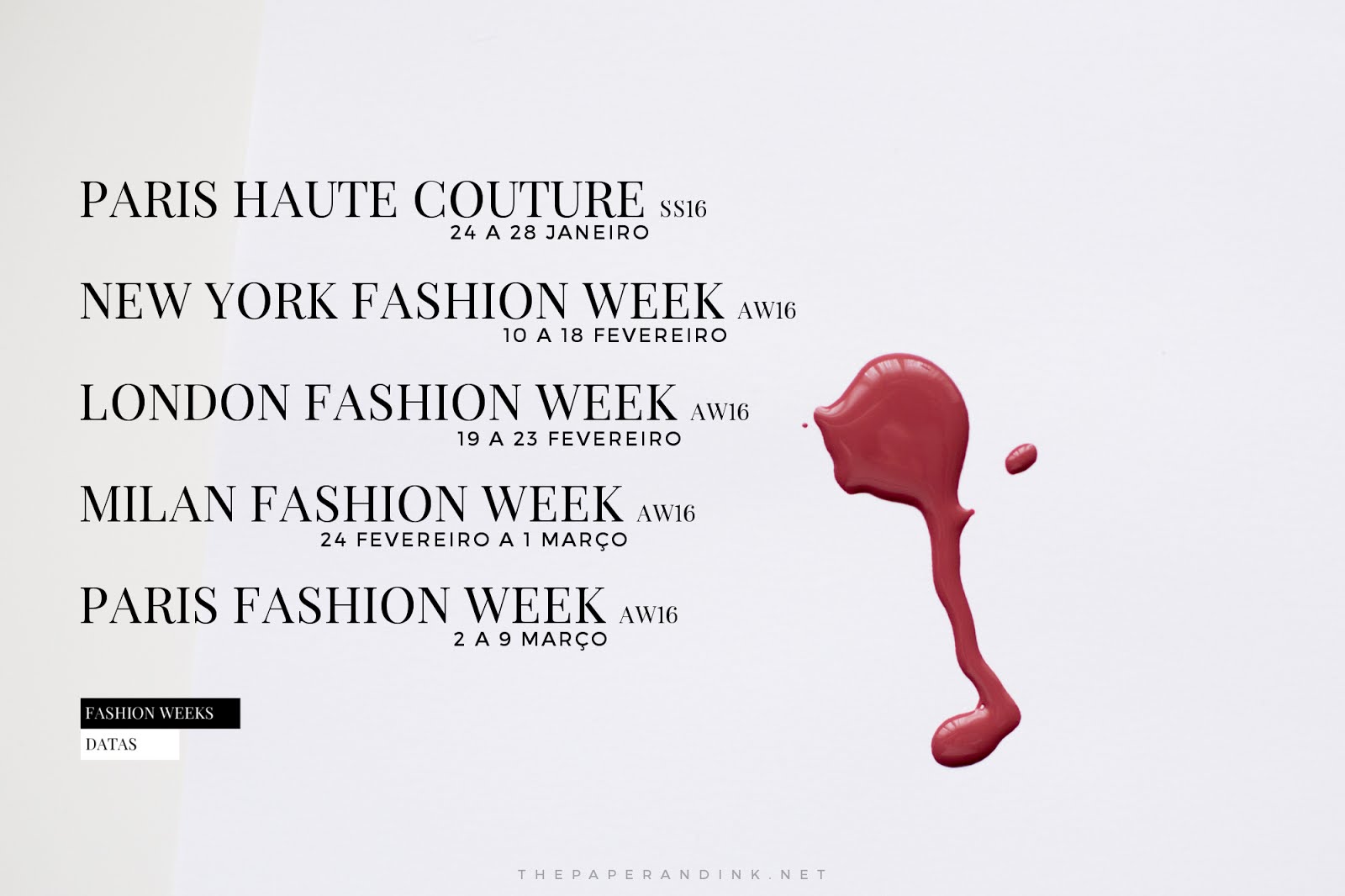 fashion week dates the paper and ink nyfw lfw mfw pfw