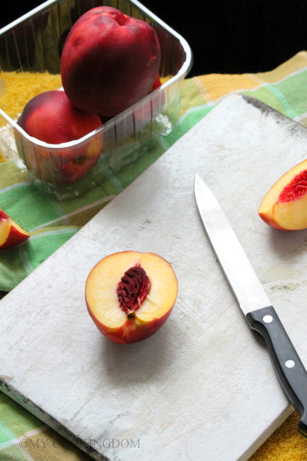 My Cookingdom Roasted Nectarine Topped With Hazelnuts Streusel