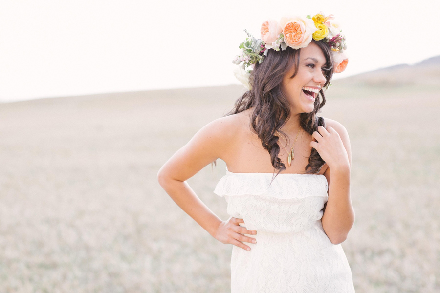 flower crowns, bohemian chic bride, eco-chic bride