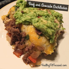 Beef and Avocado Enchiladas, Healthy Recipe, 21 Day Fix Approved,  www.HealthyFitFocused.com 