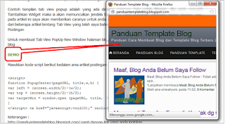 Membuat Tab View PopUp New Window Halaman Blog Membuat Tab View PopUp New Window Halaman Blog