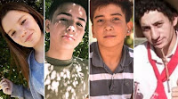 Camila López(13), Gonzalo Domínguez(14), Danilo Sansone(13) y Carlos Aníbal Suárez(22). Justicia.