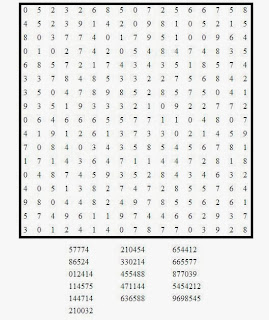 Free printable Word Search and Sudokus: Number Search Puzzle 1