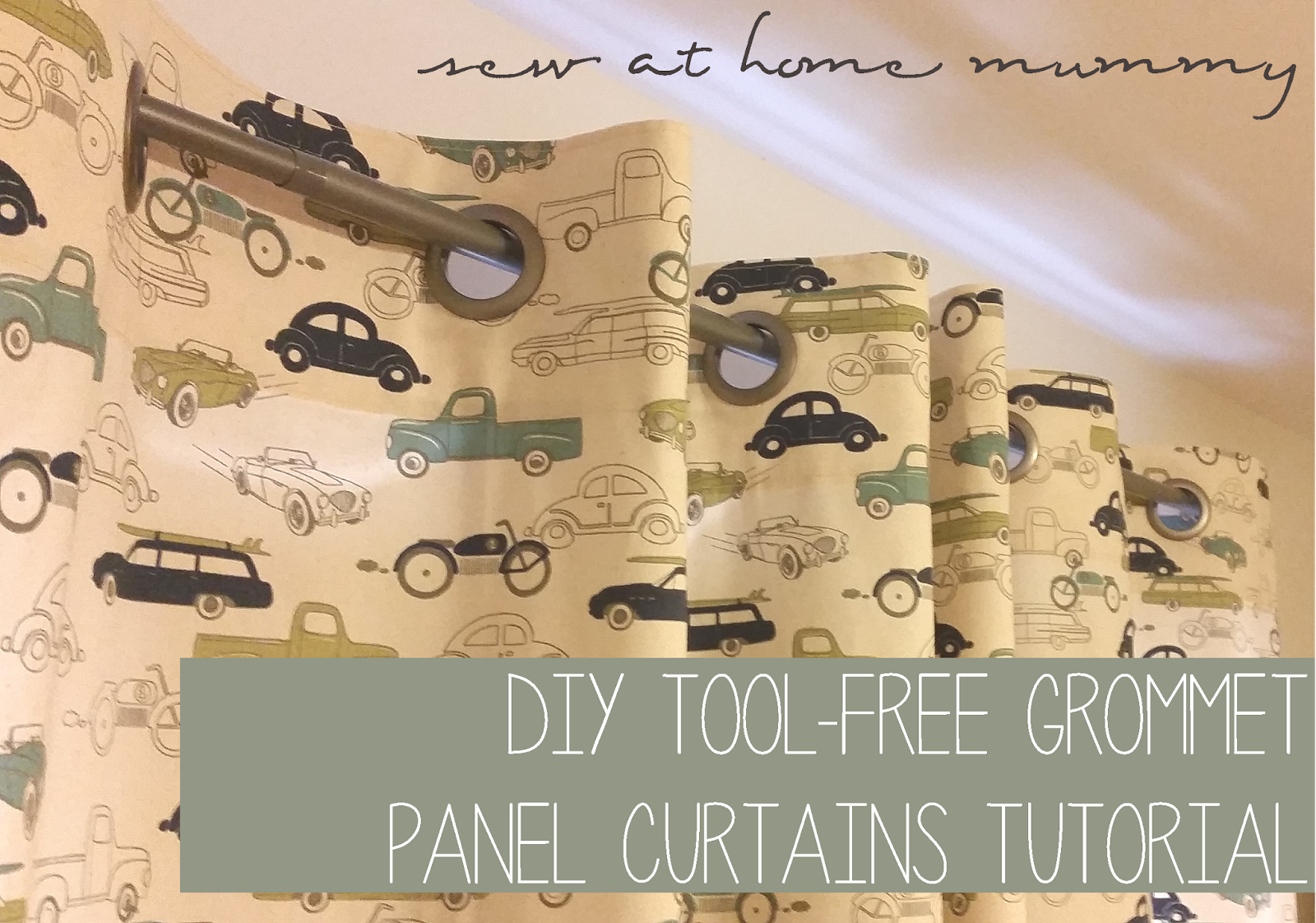 Sew At Home Mummy Tutorial Tool Free Grommet Panel Curtains