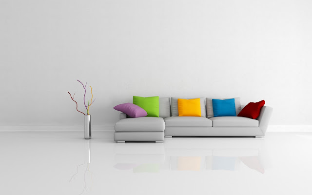 Modern Sofa Colorful Pillows