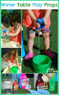 Water Table Play Props - Just a few items you have at home can bring new life and excitement to a water table.