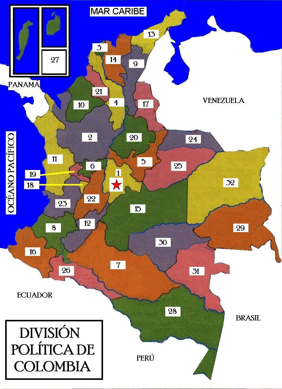 todo lo que hay que ber en colombia: LA DIVISION POLI TICA