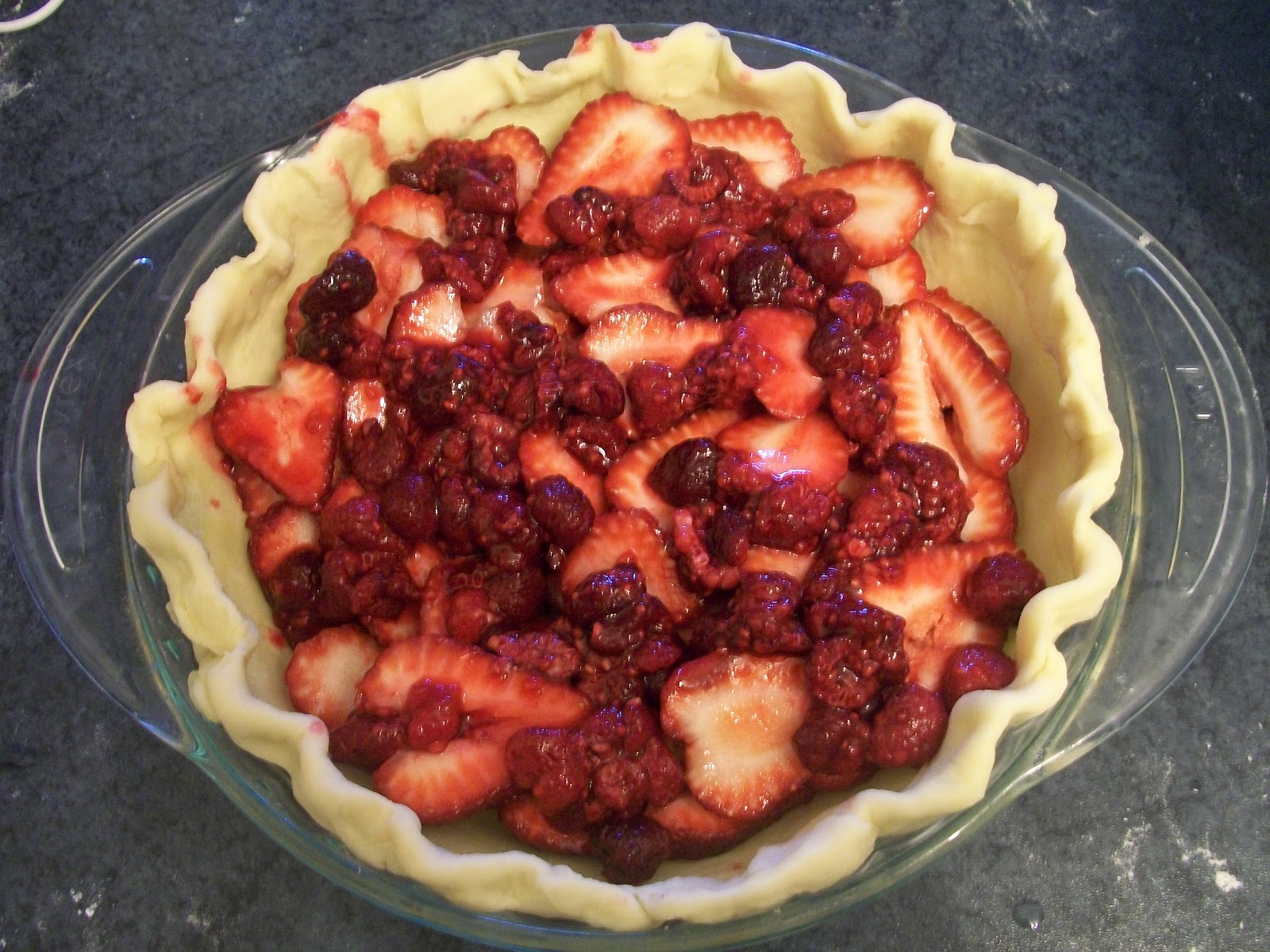 Brooke Bakes Strawberry Raspberry Sour Cream Pie